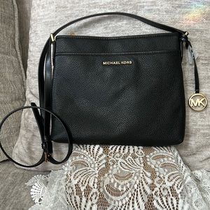 Michael Kors Bedford NS Crossbody File Messenger Leather Black 35h9gbfc1l